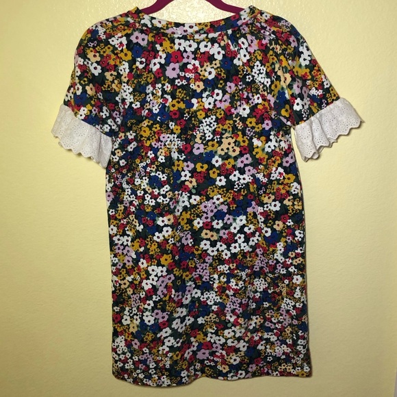 Ann Taylor petite Floral Eyelet Cuff Shift T-Shirt dress size XSP - Picture 6 of 9